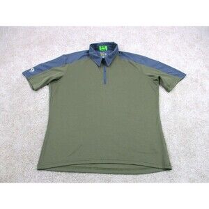 Mountain Hardwear Polo Shirt Mens Medium Green 1/4 Zip Breathable Lightweight